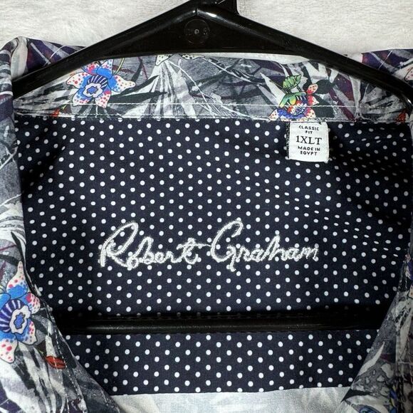 Robert Graham Tropical Flower-Print Sport Button Up‎ Performance Shirt XLT - Picture 6 of 13
